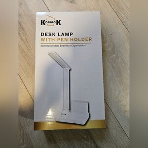 NIB Konnick Desk Lamp With a Pen Holder and Adjustable Neck